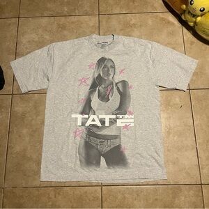 Tate McRae Miss Possessive World Tour Grey with Pink Stars Tee